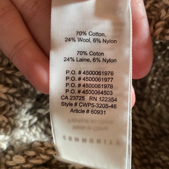 ARITZIA COMMUNITY with wool grey&cream turtleneck chunky knit sweater size small - Picture 14 of 14